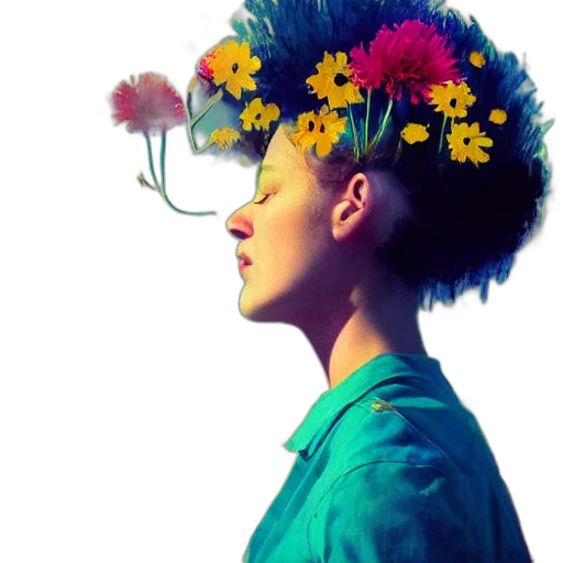 flower, crown, face, hat transparent PNG cut-out