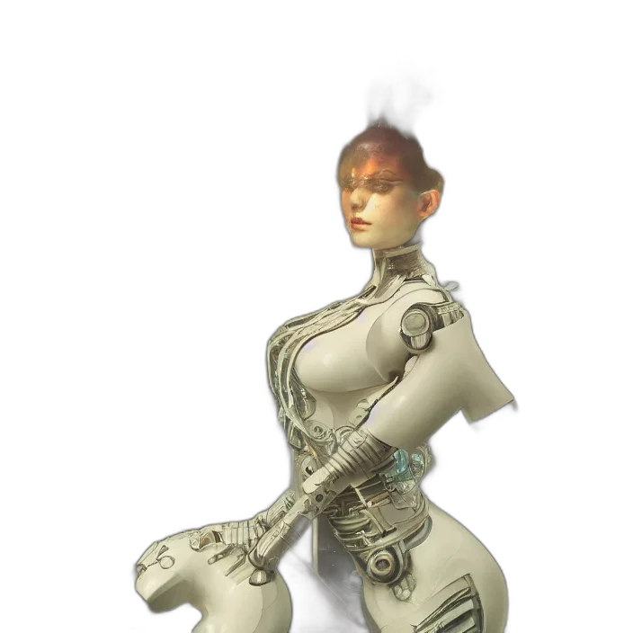 robot, staff, weapon, dress transparent PNG cut-out
