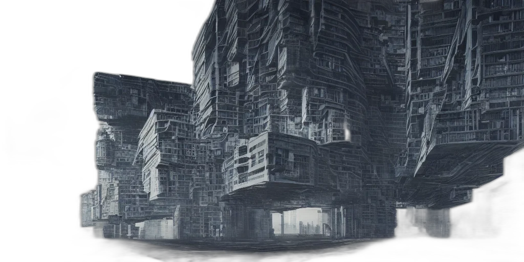 building, robot, concept art, 3d render, photorealistic, comic book art, city street, outer space transparent PNG cut-out