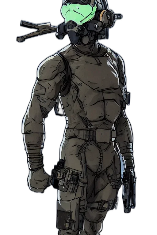 jacket, robot, weapon, staff transparent PNG cut-out