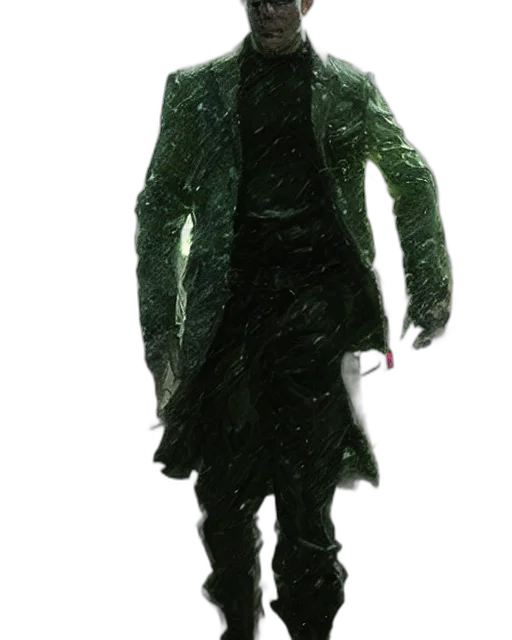 jacket, creature, staff, mask transparent PNG cut-out