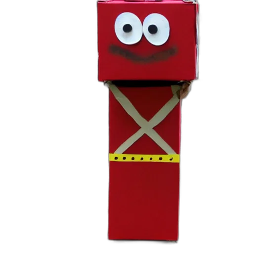 robot, staff, mask, face, 3d render, concept art, cartoon, red transparent PNG cut-out