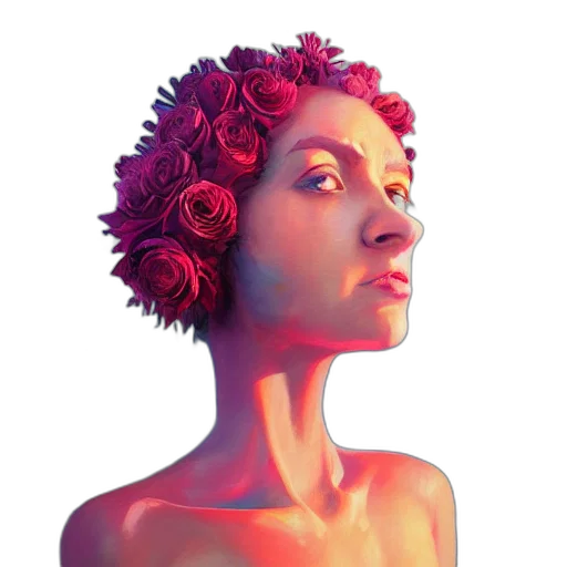 flower, crown, face, jewelry transparent PNG cut-out
