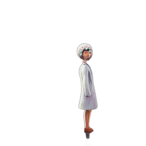 dress, staff, robot, jacket, concept art, 3d render, pixel art, cartoon transparent PNG cut-out