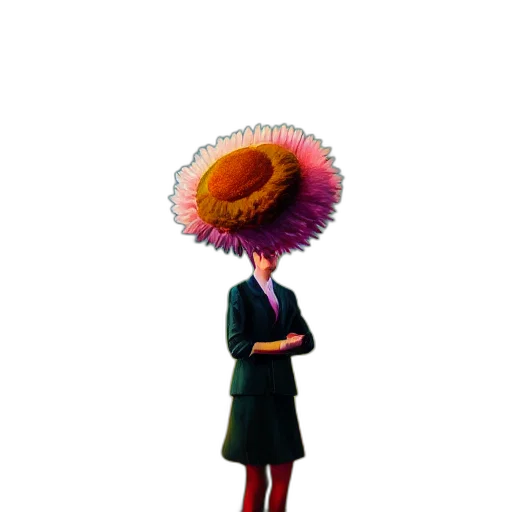 umbrella, hat, staff, dress, concept art, 3d render, pixel art, cartoon transparent PNG cut-out