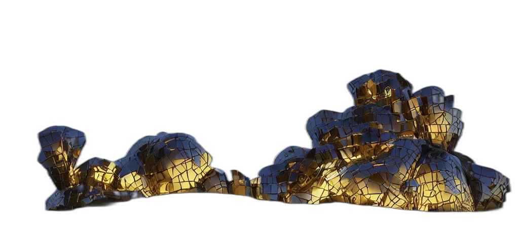 crown, jewelry, shoes, hat, 3d render, concept art, outer space, golden transparent PNG cut-out