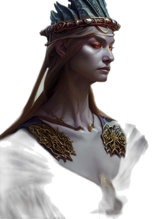crown, face, staff, jewelry, fantasy art, concept art, photorealistic, 3d render transparent PNG cut-out