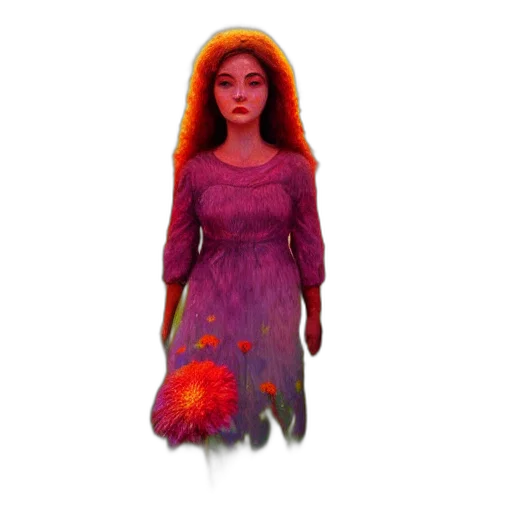 dress, creature, hair, concept art transparent PNG cut-out