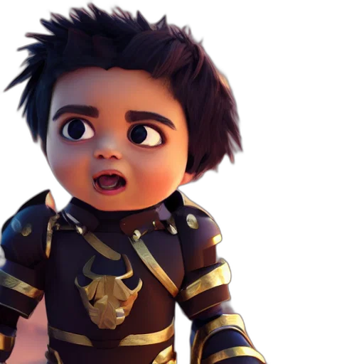 3d render, concept art, comic book art, cartoon, beautiful, little, boy, random transparent PNG cut-out