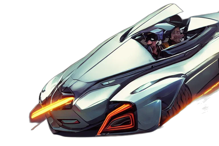 car, concept art, cyberpunk, comic book art transparent PNG cut-out