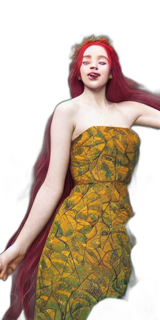 dress, hair, fantasy art, photorealistic, concept art, oil painting, earth tones, green transparent PNG cut-out
