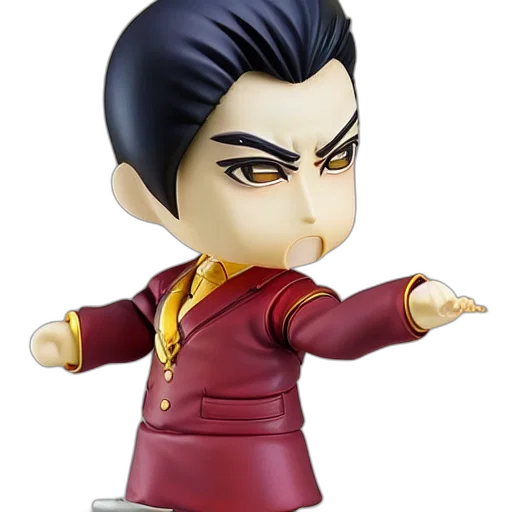 goro, majima, yakuza, nendoroid, figurine, detailed, product, photo transparent PNG cut-out