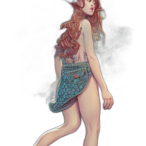 dress, fantasy art, concept art, watercolor, pixel art, fire, red, pastel transparent PNG cut-out
