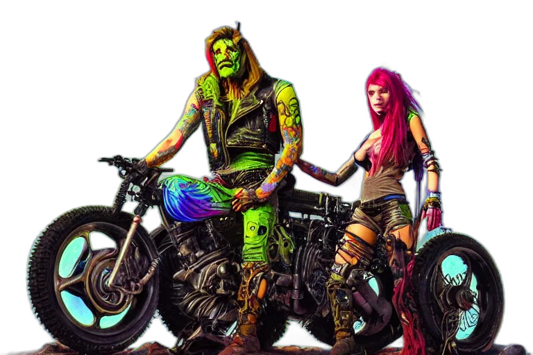 cyberpunk, concept art, comic book art, photorealistic transparent PNG cut-out
