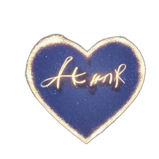 jewelry, 3d render, heart, name, ash, written, cute, high transparent PNG cut-out