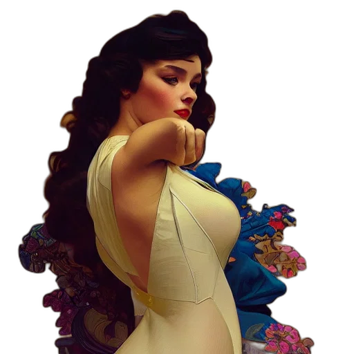 dress, crown, jewelry, fantasy art transparent PNG cut-out