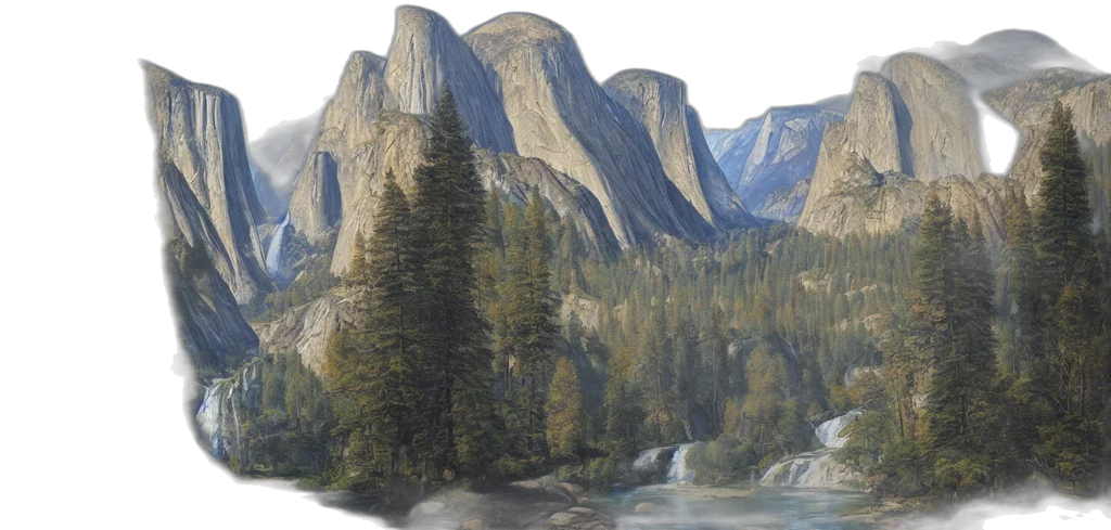 photorealistic, oil painting, concept art, watercolor, fog, forest, snow, earth tones transparent PNG cut-out