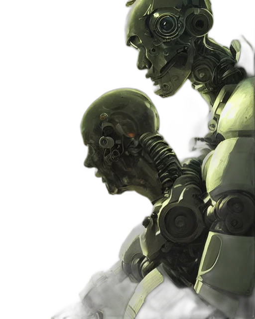 robot, mask, face, concept art transparent PNG cut-out