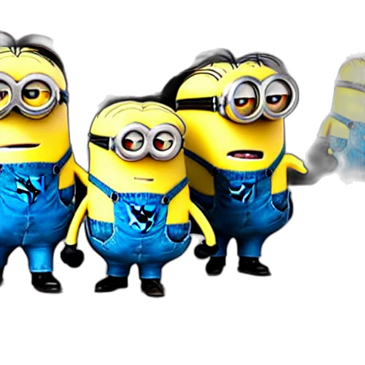 3d render, concept art, cartoon, photorealistic, minions, sighted, local, gas transparent PNG cut-out