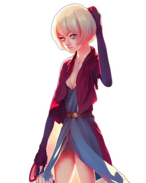 dress, jacket, staff, sword, anime, concept art, fantasy art, pixel art transparent PNG cut-out