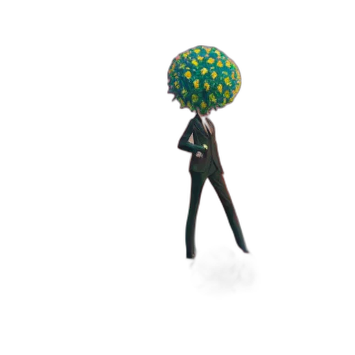 umbrella, staff, jacket, hat, 3d render, concept art, fantasy art, pixel art transparent PNG cut-out