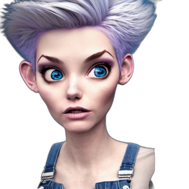 face, concept art, 3d render, fantasy art, photorealistic, blue, full, body transparent PNG cut-out