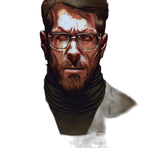 face, jacket, mask, staff transparent PNG cut-out