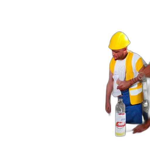 bottle, staff, robot, weapon, 3d render, concept art, photorealistic, oil painting transparent PNG cut-out