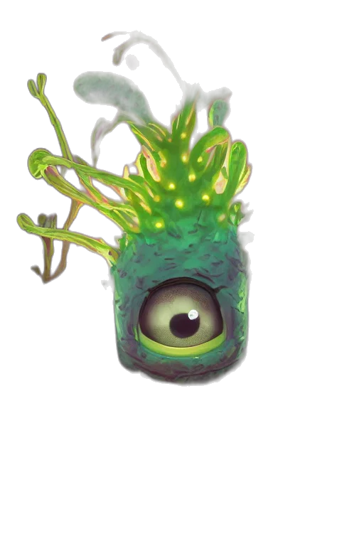 creature, mask, crown, staff, concept art, fantasy art, 3d render, pixel art transparent PNG cut-out