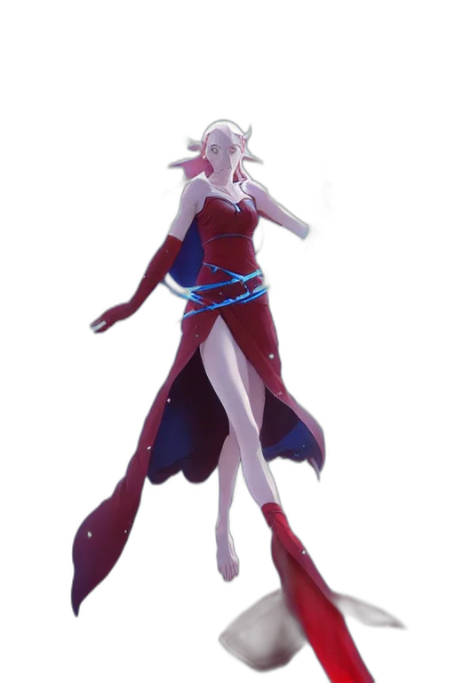 dress, staff, concept art, fantasy art transparent PNG cut-out