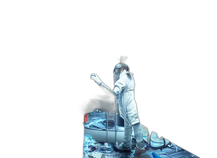 robot, bottle, sword, staff, 3d render, concept art, vaporwave, pixel art transparent PNG cut-out