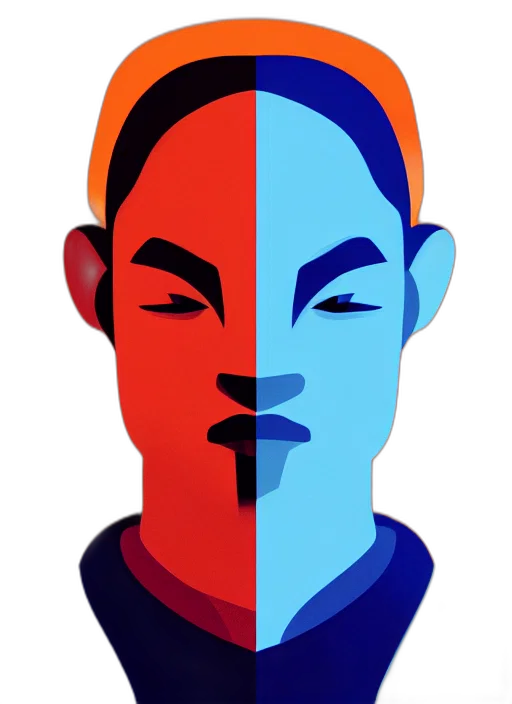 face, mask, cartoon, 3d render, photorealistic, concept art, colorful, blue transparent PNG cut-out