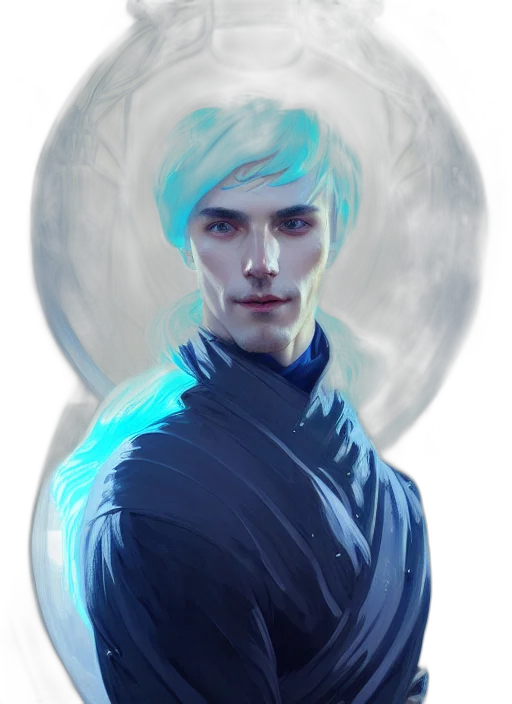 face, dragon, staff, jacket transparent PNG cut-out