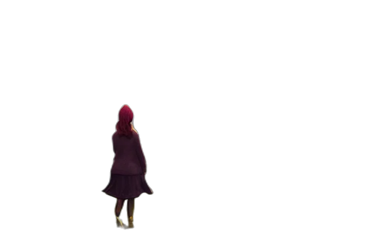 dress, jacket, umbrella, hat, concept art, pixel art, 3d render, anime transparent PNG cut-out