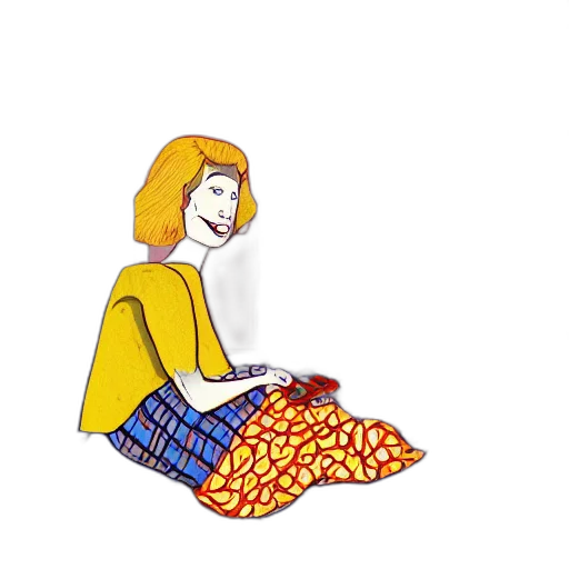 dress, umbrella, jewelry, jacket, pixel art, cartoon, concept art, comic book art transparent PNG cut-out