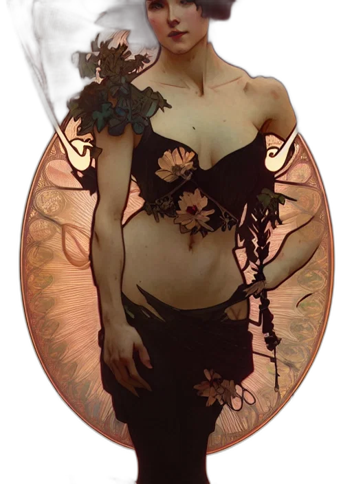 dress, mask, jewelry, fantasy art, photorealistic, concept art, oil painting, earth tones transparent PNG cut-out