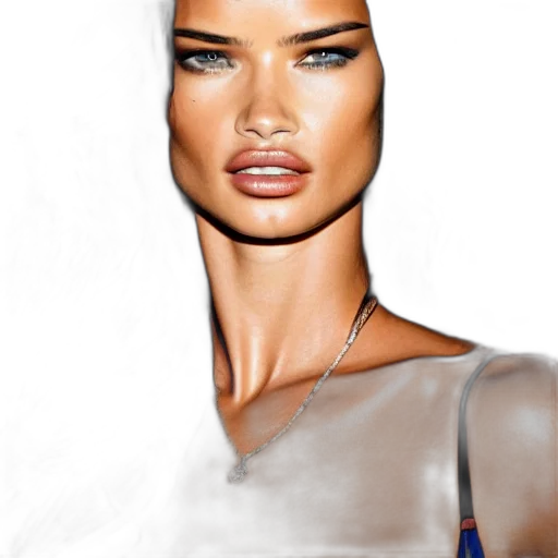 face, jewelry, hair, photorealistic transparent PNG cut-out