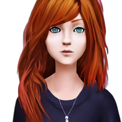 face, fantasy art, photorealistic, cartoon, 3d render, monochrome, dark, ginger transparent PNG cut-out
