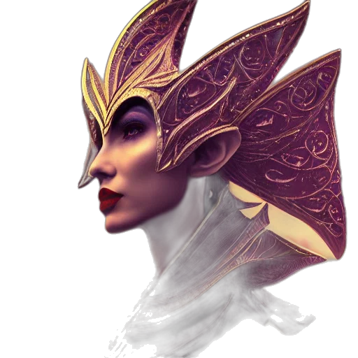 mask, crown, face, staff, fantasy art, concept art, 3d render, photorealistic transparent PNG cut-out
