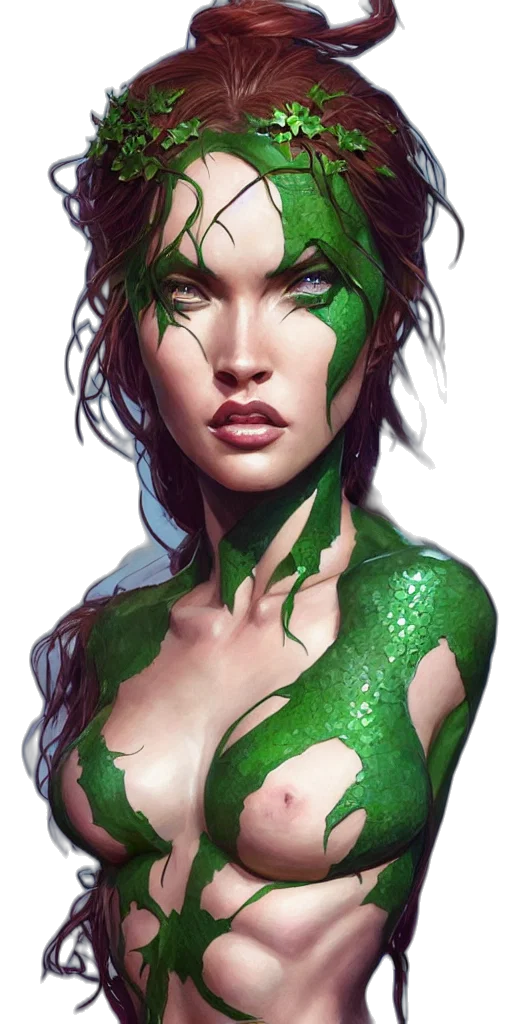 fantasy art, concept art, comic book art, photorealistic, green, portrait, apex, legends transparent PNG cut-out