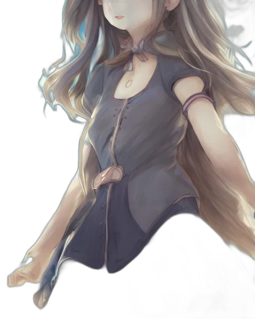 staff, dress, hair, sword, anime, concept art, fantasy art, watercolor transparent PNG cut-out
