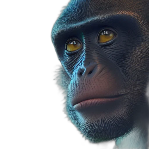 animal, face, creature, staff, photorealistic, concept art, 3d render, anime transparent PNG cut-out