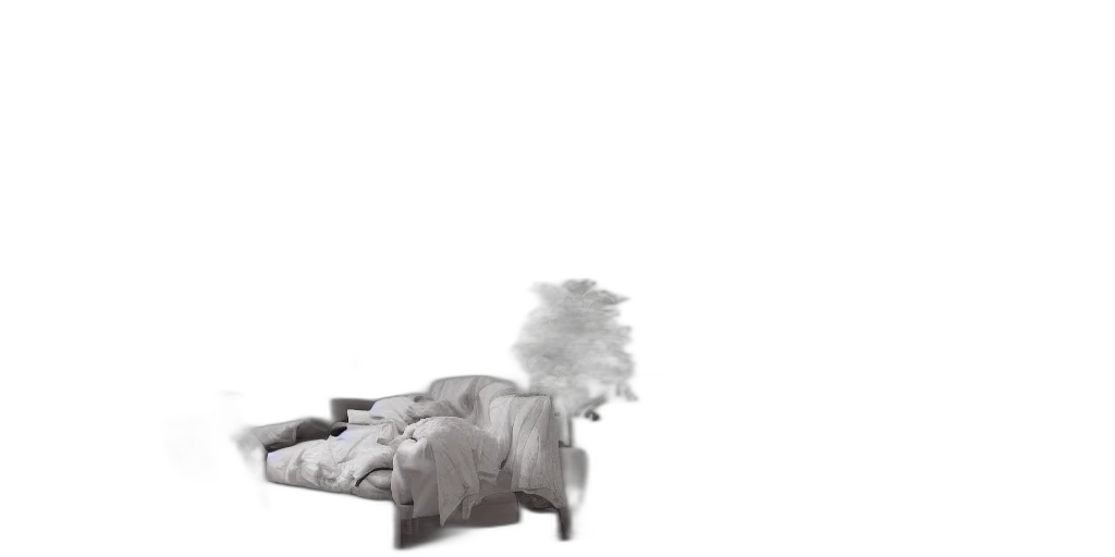 furniture, hair, creature, 3d render, photorealistic, concept art, forest, fog transparent PNG cut-out