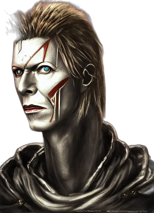 face, fantasy art, concept art, photorealistic, comic book art, portrait, david, bowie transparent PNG cut-out