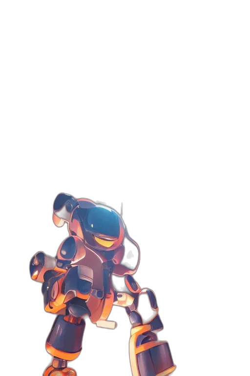 robot, weapon, crown, jacket, concept art, pixel art, watercolor, fantasy art transparent PNG cut-out