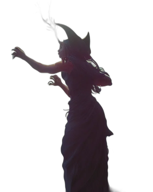 dress, staff, mask, dragon, concept art, 3d render, anime, fantasy art transparent PNG cut-out