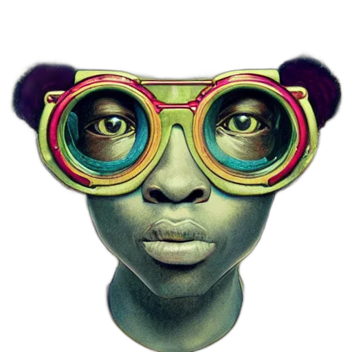 mask, face, 3d render, photorealistic, concept art, cartoon, green, colourful transparent PNG cut-out