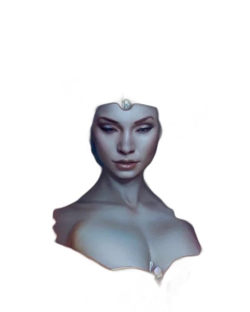 face, mask, crown, jewelry, concept art, fantasy art, 3d render, photorealistic transparent PNG cut-out