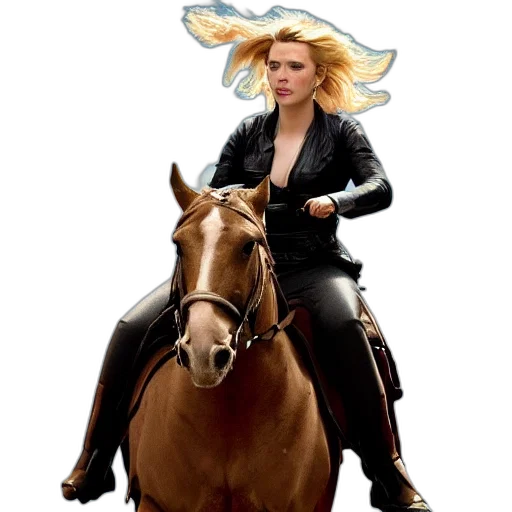 jacket, animal, concept art, scarlett, johansson, riding, winged, horse transparent PNG cut-out