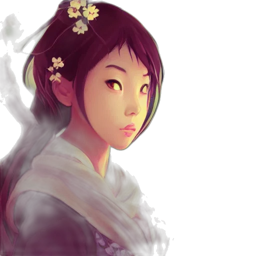 flower, face, fantasy art, photorealistic transparent PNG cut-out